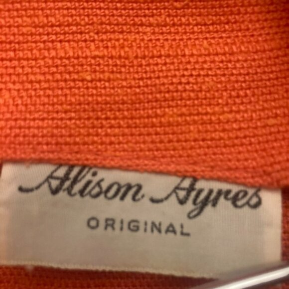 Vintage Alison Ayres Coral Linen Dress - Picture 3 of 8